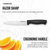 imageFarberware Edgekeeper 8Inch Chef Knife with SelfSharpening Blade Cover High CarbonStainless Steel Kitchen Knife with Ergonomic Handle RazorSharp Knife BlackBlack
