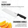 imageFarberware Edgekeeper 8Inch Chef Knife with SelfSharpening Blade Cover High CarbonStainless Steel Kitchen Knife with Ergonomic Handle RazorSharp Knife BlackBlack