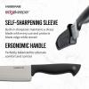 imageFarberware Edgekeeper 8Inch Chef Knife with SelfSharpening Blade Cover High CarbonStainless Steel Kitchen Knife with Ergonomic Handle RazorSharp Knife BlackBlackGray