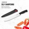 imageFarberware Edgekeeper 8Inch Chef Knife with SelfSharpening Blade Cover High CarbonStainless Steel Kitchen Knife with Ergonomic Handle RazorSharp Knife BlackBlack