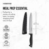 imageFarberware Edgekeeper 8Inch Chef Knife with SelfSharpening Blade Cover High CarbonStainless Steel Kitchen Knife with Ergonomic Handle RazorSharp Knife BlackBlackGray