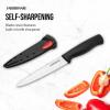 imageFarberware Edgekeeper 8Inch Chef Knife with SelfSharpening Blade Cover High CarbonStainless Steel Kitchen Knife with Ergonomic Handle RazorSharp Knife BlackBlack