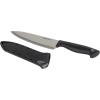 imageFarberware Edgekeeper 8Inch Chef Knife with SelfSharpening Blade Cover High CarbonStainless Steel Kitchen Knife with Ergonomic Handle RazorSharp Knife BlackBlackGray