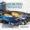 imageFarberware Style Nonstick Cookware Deep Round Grill PanGriddle Dishwasher Safe 1125 Inch  YellowBlue