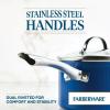 imageFarberware Style Nonstick Cookware Straining Saucepan with Lid Dishwasher Safe 3 Quart  YellowBlue