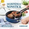 imageFarberware Style Nonstick Cookware Straining Saucepan with Lid Dishwasher Safe 3 Quart  YellowBlue