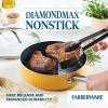 imageFarberware Style Nonstick Cookware Straining Saucepan with Lid Dishwasher Safe 3 Quart  YellowYellow