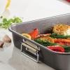 imageFarberware Bakeware Nonstick Steel Roaster with Flat Rack 11Inch x 15Inch Gray11 x 15