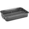 imageFarberware Bakeware Nonstick Steel Roaster with Flat Rack 11Inch x 15Inch Gray11 x 15