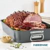 imageFarberware Bakeware Nonstick Steel Roaster with Flat Rack 11Inch x 15Inch Gray11 x 15