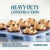 imageFarberware Easy Solutions Nonstick Bakeware MuffinCupcake Baking Pan 12cup with fill lines  BlueBlue