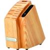 imageFarberware Edgekeeper Triple Riveted Slim Acacia Knife Block Set with Built in Sharpener 14Piece WhiteBlack