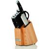 imageFarberware Edgekeeper Triple Riveted Slim Acacia Knife Block Set with Built in Sharpener 14Piece WhiteBlack
