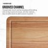 imageFarberware ExtraLarge Cutting Board with Perimeter Juice Trench Reversible Chopping Board for Kitchen Meal Prep and Serving Charcuterie Board Set 14Inch x 20Inch RubberwoodRubberwood