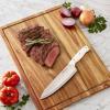 imageFarberware ExtraLarge Cutting Board with Perimeter Juice Trench Reversible Chopping Board for Kitchen Meal Prep and Serving Charcuterie Board Set 14Inch x 20Inch RubberwoodAcacia