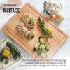 imageFarberware ExtraLarge Cutting Board with Perimeter Juice Trench Reversible Chopping Board for Kitchen Meal Prep and Serving Charcuterie Board Set 14Inch x 20Inch RubberwoodRubberwood