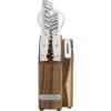 imageFarberware Edgekeeper Triple Riveted Slim Acacia Knife Block Set with Built in Sharpener 14Piece WhiteWhite