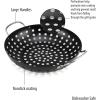 imageFarberware Barbecue Nonstick Mini Round Wok Topper 8Inch BlackRound Wok Topper