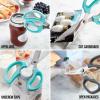 imageFarberware Comfort Grip Kitchen Scissors 2 Pack Aqua and GrayAqua and Gray