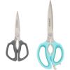 imageFarberware Comfort Grip Kitchen Scissors 2 Pack Aqua and GrayAqua and Gray