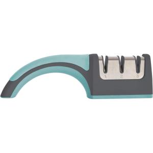 imageFarberware Edgekeeper 3 Stage Tabletop Kitchen Knife Sharpener 75Inch BlackAqua