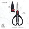 imageFarberware All Purpose and Utility scissors with Edgekeeper Sharpening Sheaths Strong and Durable Multi Use Scissors 2Piece BlackRedBlack