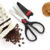 imageFarberware All Purpose and Utility scissors with Edgekeeper Sharpening Sheaths Strong and Durable Multi Use Scissors 2Piece BlackRedBlack