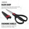 imageFarberware All Purpose and Utility scissors with Edgekeeper Sharpening Sheaths Strong and Durable Multi Use Scissors 2Piece BlackRedBlack