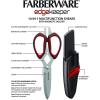 imageFarberware All Purpose and Utility scissors with Edgekeeper Sharpening Sheaths Strong and Durable Multi Use Scissors 2Piece BlackRedBlackRed