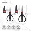 imageFarberware All Purpose and Utility scissors with Edgekeeper Sharpening Sheaths Strong and Durable Multi Use Scissors 2Piece BlackRedBlackRed