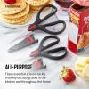 imageFarberware All Purpose and Utility scissors with Edgekeeper Sharpening Sheaths Strong and Durable Multi Use Scissors 2Piece BlackRedBlackRed