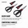 imageFarberware All Purpose and Utility scissors with Edgekeeper Sharpening Sheaths Strong and Durable Multi Use Scissors 2Piece BlackRedBlackRed