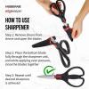 imageFarberware All Purpose and Utility scissors with Edgekeeper Sharpening Sheaths Strong and Durable Multi Use Scissors 2Piece BlackRedBlackRed