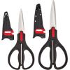 imageFarberware All Purpose and Utility scissors with Edgekeeper Sharpening Sheaths Strong and Durable Multi Use Scissors 2Piece BlackRedBlackRed