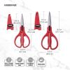 imageFarberware All Purpose and Utility scissors with Edgekeeper Sharpening Sheaths Strong and Durable Multi Use Scissors 2Piece BlackRedRedBlack