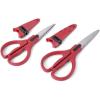 imageFarberware All Purpose and Utility scissors with Edgekeeper Sharpening Sheaths Strong and Durable Multi Use Scissors 2Piece BlackRedRedBlack