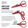 imageFarberware All Purpose and Utility scissors with Edgekeeper Sharpening Sheaths Strong and Durable Multi Use Scissors 2Piece BlackRedRedBlack