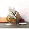imageFarberware Edgekeeper 16Piece Stainless Steel Block Set with Builtin Knife Sharpener HighCarbon Stainless Steel Kitchen Knife Set with Ergonomic Handles Acacia