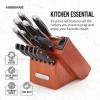 imageFarberware Edgekeeper Professional 15piece Forged Triple Riveted Knife Block Set with Builtin Edgekeeper BlackBlack