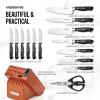 imageFarberware Edgekeeper Professional 15piece Forged Triple Riveted Knife Block Set with Builtin Edgekeeper BlackBlack