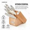 imageFarberware Edgekeeper Professional 15piece Forged Triple Riveted Knife Block Set with Builtin Edgekeeper BlackWhite