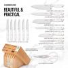 imageFarberware Edgekeeper Professional 15piece Forged Triple Riveted Knife Block Set with Builtin Edgekeeper BlackWhite