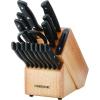 imageFarberware Edgekeeper Stainless Steel Knife Block Set with Built in Knife Sharpener 16Piece NaturalBlack