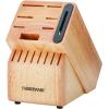 imageFarberware Edgekeeper Stainless Steel Knife Block Set with Built in Knife Sharpener 16Piece NaturalBlack