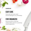 imageFarberware Edgekeeper Stainless Steel Knife Block Set with Built in Knife Sharpener 16Piece NaturalBlack