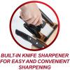 imageFarberware Edgekeeper Stainless Steel Knife Block Set with Built in Knife Sharpener 16Piece NaturalBlack