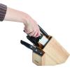 imageFarberware Edgekeeper Stainless Steel Knife Block Set with Built in Knife Sharpener 16Piece NaturalBlack