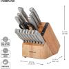 imageFarberware Edgekeeper Stainless Steel Knife Block Set with Built in Knife Sharpener 16Piece NaturalNatural