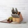 imageFarberware Edgekeeper Stainless Steel Knife Block Set with Built in Knife Sharpener 16Piece NaturalNatural