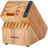 imageFarberware Edgekeeper Stainless Steel Knife Block Set with Built in Knife Sharpener 16Piece NaturalNatural